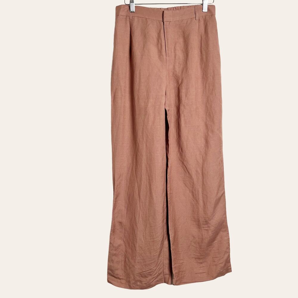 H by Halston New Linen Blend Wide Leg Pants in Adobe Size 2 Petite - Picture 2 of 8